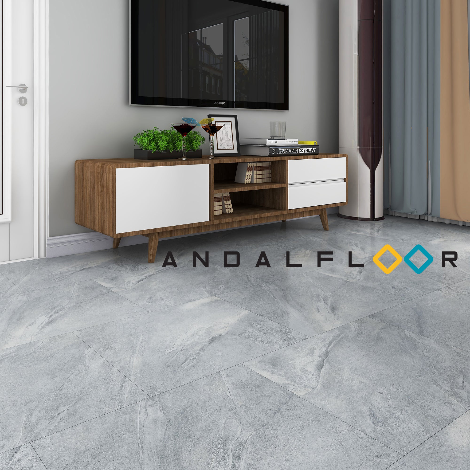 Open Space Pavimento Grigio NEW Pavimento SPC Serie COMFY Click